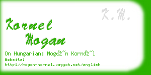 kornel mogan business card